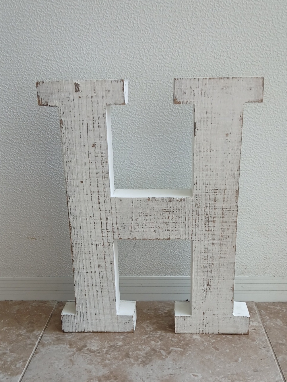 Hobby Lobby Distressed White Wooden Letter H